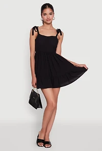 Chic Sundress with Tie Straps and Sweetheart Neckline