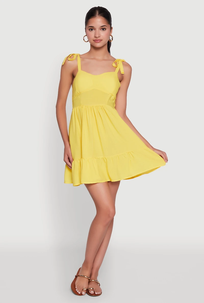 Chic Sundress with Tie Straps and Sweetheart Neckline