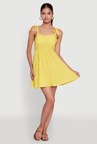 Chic Sundress with Tie Straps and Sweetheart Neckline