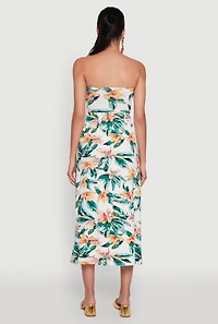 Womens Floral Print Tube Sundress with Classic Fit, Multi, Size M