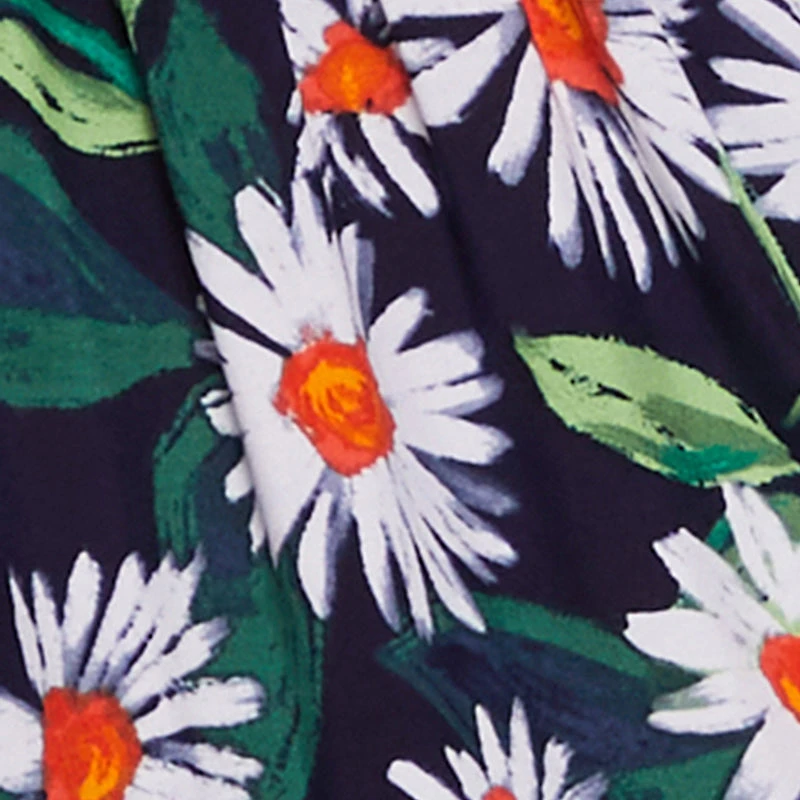 Floral Daisy Print Sleeveless Sundress with Tie Straps