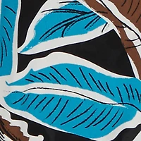 Tropical Leaf Print Rope Strap Halter Maxi Dress