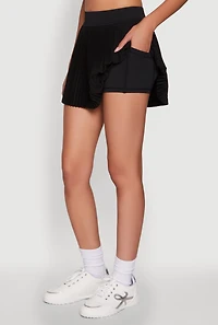 Womens Trendy High Waisted Mini Pleated Skirt, Black, Size M