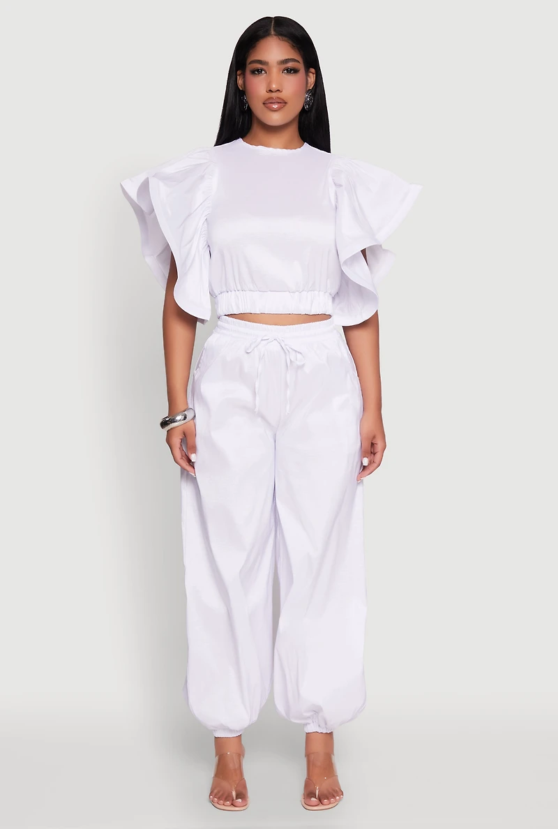 Flutter Sleeve Crop Top