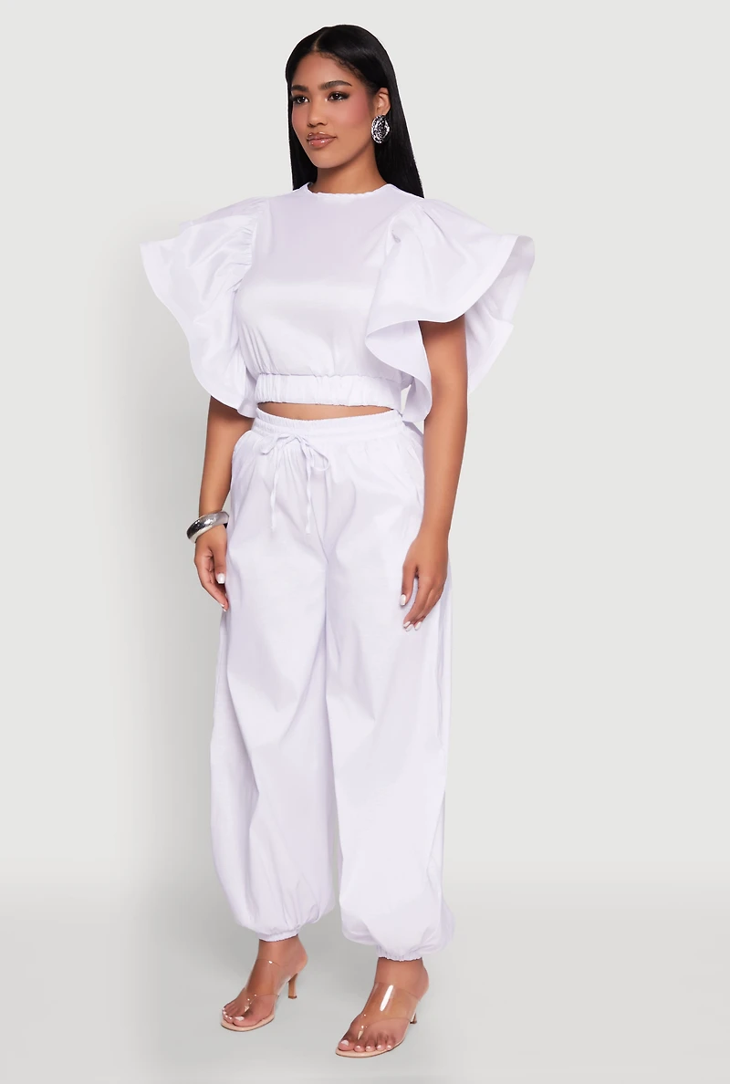Flutter Sleeve Crop Top