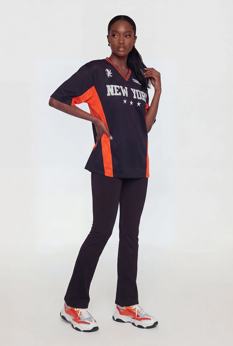 New York Graphic Short Sleeve V-Neck Jersey
