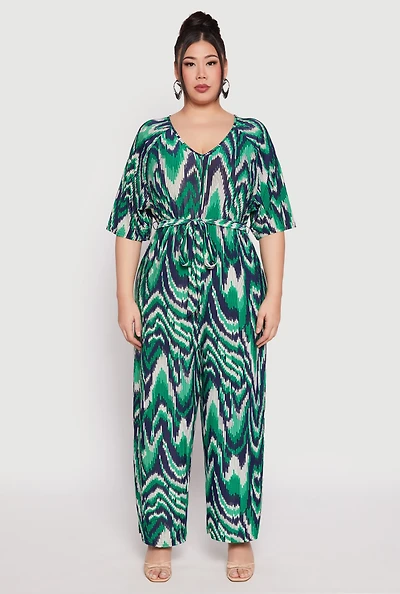 Plus Psychedelic Print Jumpsuit