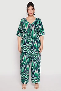 Plus Psychedelic Print Jumpsuit