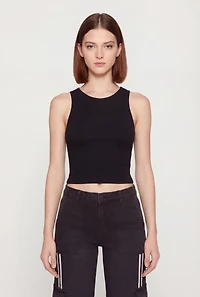 Seamless Cropped Tank Top with Shelf Bra