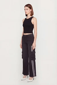 Seamless Cropped Tank Top with Shelf Bra