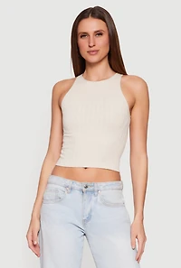 Ribbed Knit Seamless Cropped Tank Top