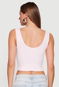 Seamless Textured Knit Reversible Cropped Tank Top