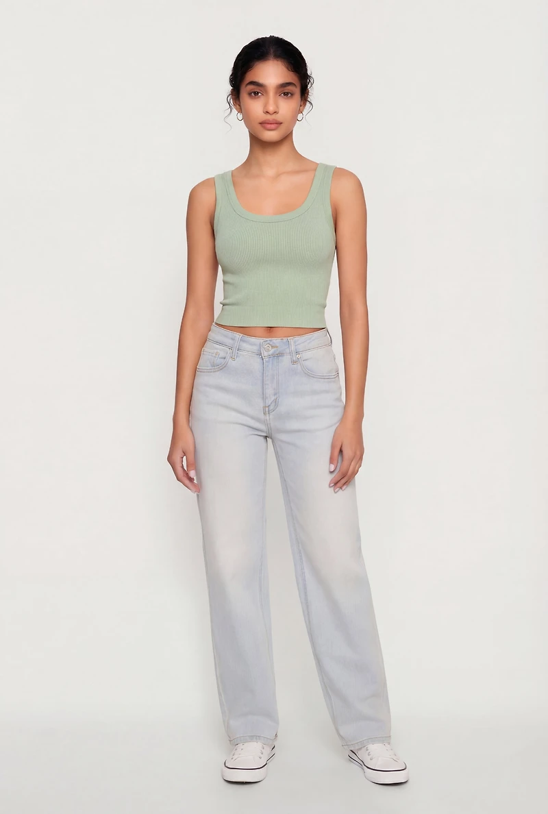 Scoop Neck Seamless Cropped Tank Top