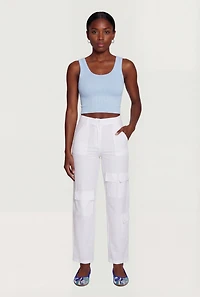 Scoop Neck Seamless Cropped Tank Top