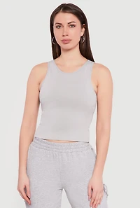 Seamless Rib Knit Racerback Crop Top
