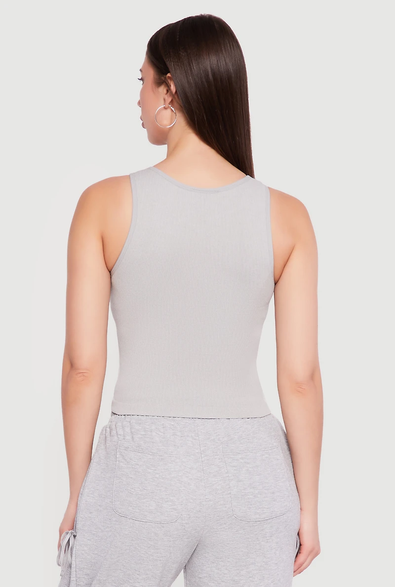 Seamless Rib Knit Racerback Crop Top