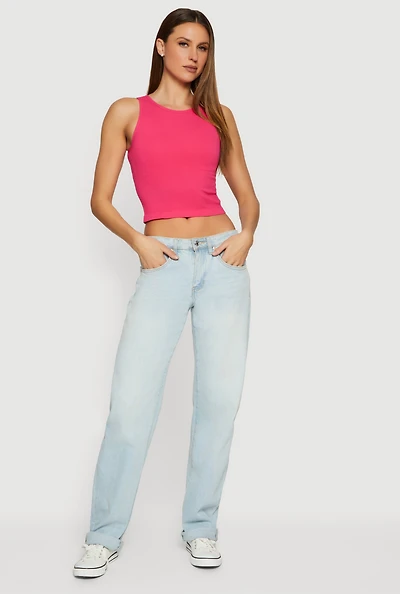 Seamless Rib Knit Racerback Crop Top