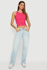 Seamless Rib Knit Racerback Crop Top