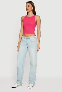 Seamless Rib Knit Racerback Crop Top