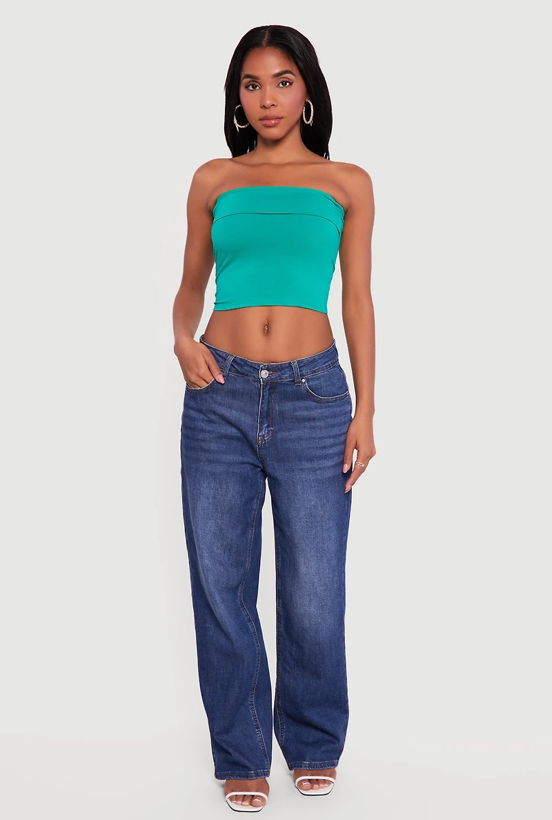 Cropped Fold Over Tube Top