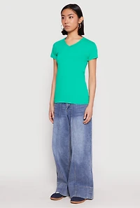 V Neck Short Sleeve Tee