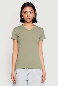 Womens V Neck Short Sleeve Tee,