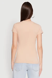 Womens High Neck Short Sleeve Tee,