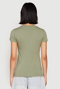 Womens High Neck Short Sleeve Tee,
