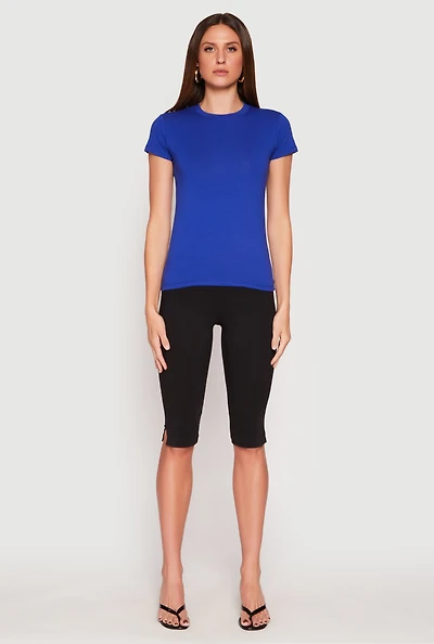 Womens High Neck Short Sleeve Tee,