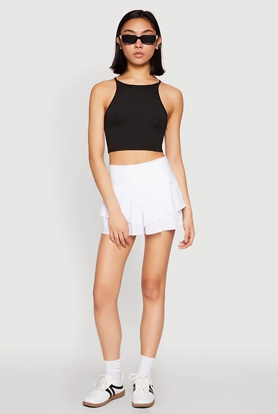 Daisy High Neck Cropped Tank Top