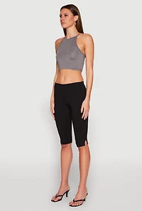 Womens Daisy High Neck Cropped Tank Top,