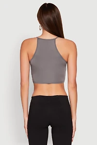 Womens Daisy High Neck Cropped Tank Top,