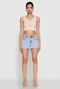 Womens Seamless Laser Cut Cropped Tank Top,