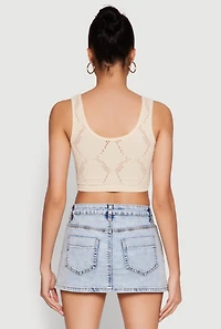 Womens Seamless Laser Cut Cropped Tank Top,