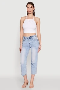 Seamless Laser Cut Cropped Halter Top