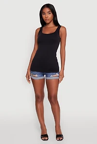 Womens Seamless Classic Fit Scoop Neck Tank Top, S-M