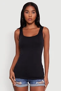 Womens Seamless Classic Fit Scoop Neck Tank Top, S-M