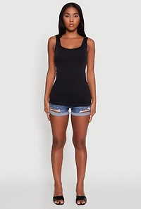 Womens Seamless Classic Fit Scoop Neck Tank Top, S-M