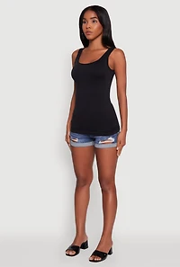Womens Seamless Classic Fit Scoop Neck Tank Top, S-M