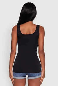 Womens Seamless Classic Fit Scoop Neck Tank Top, S-M
