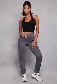 Ribbed Knit Seamless Halter Top