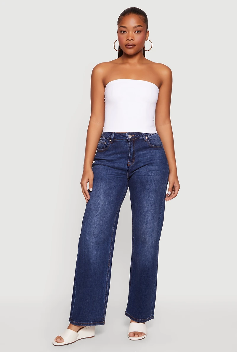 Solid Strapless Crop Top