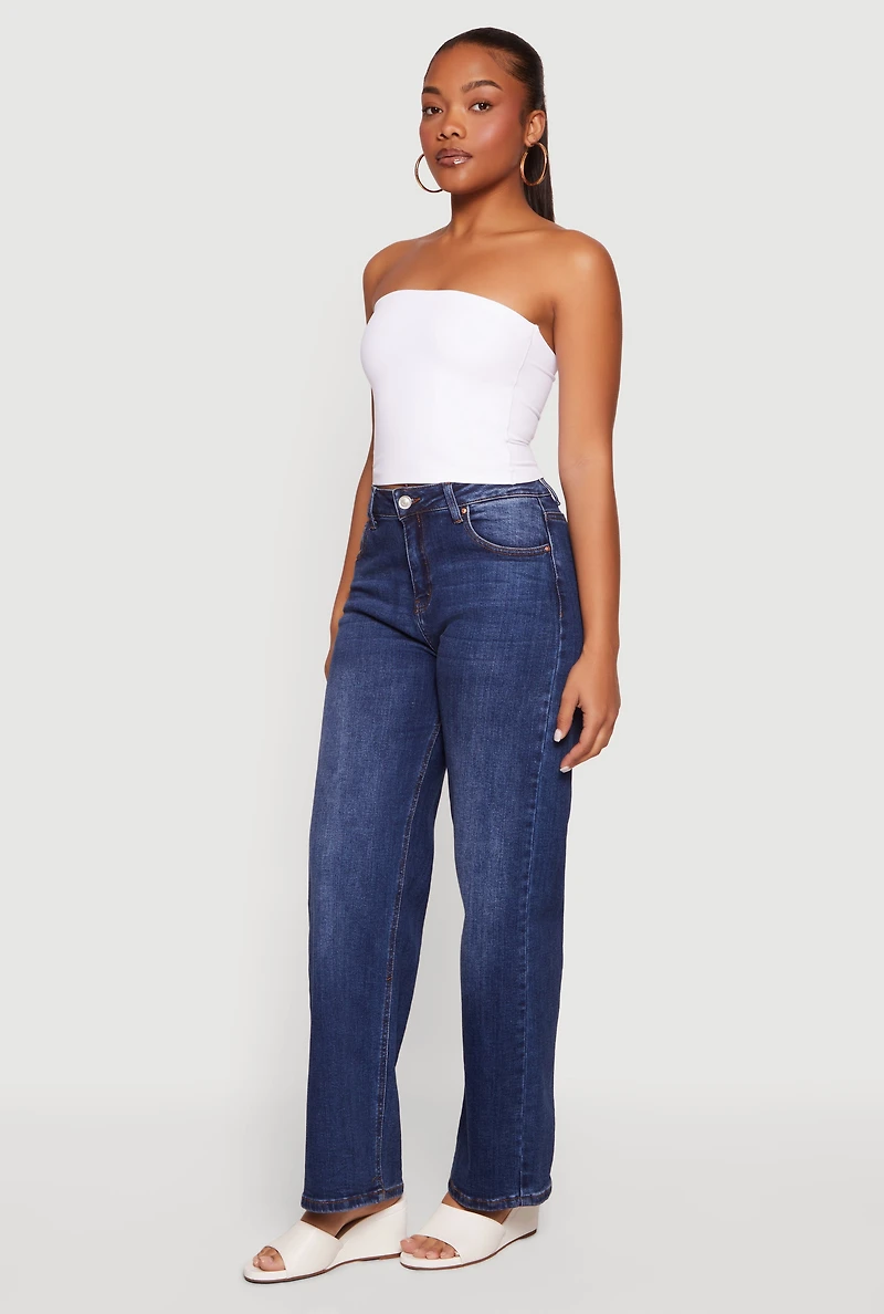 Solid Strapless Crop Top