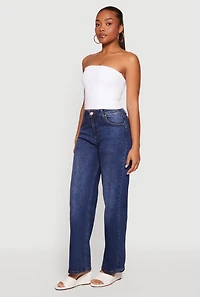 Solid Strapless Crop Top