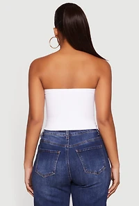 Solid Strapless Crop Top