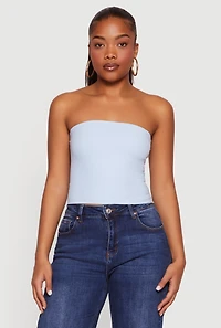 Solid Strapless Crop Top