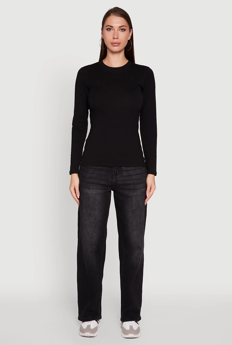 Long Sleeve Basic Crew Neck T-Shirt