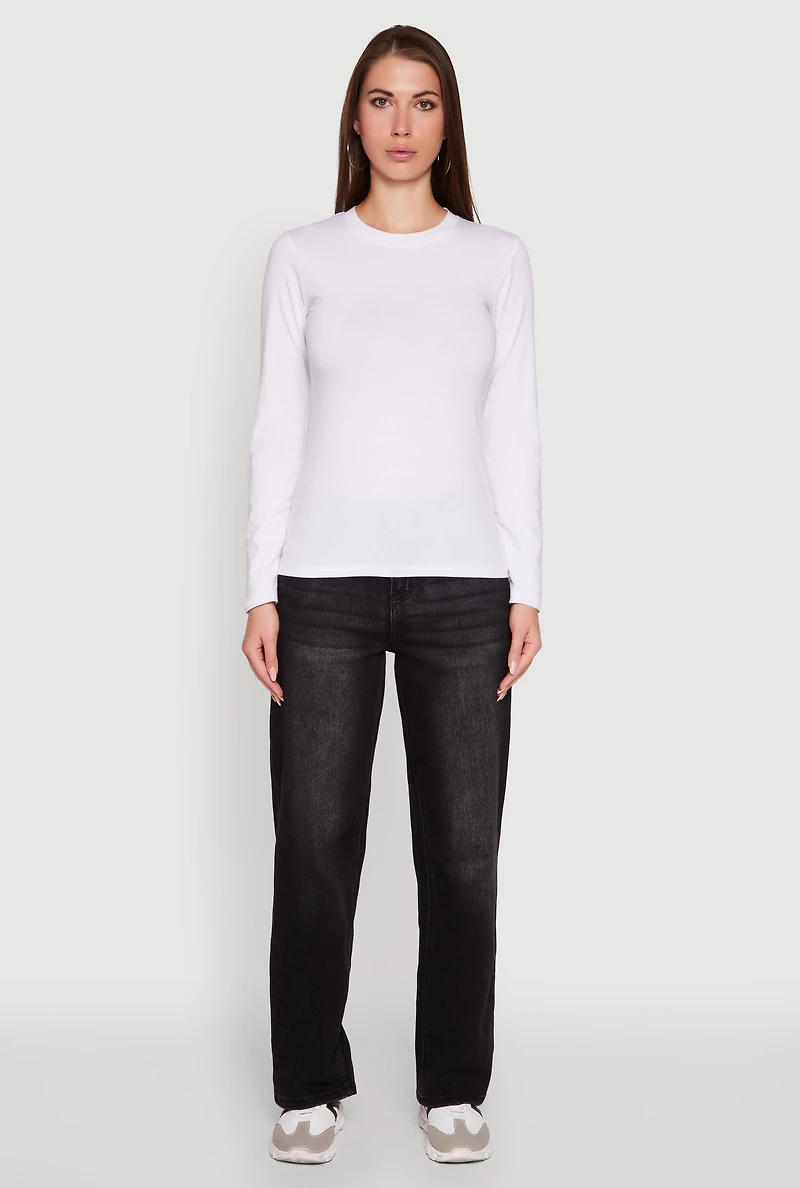 Long Sleeve Basic Crew Neck T-Shirt