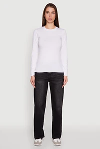 Long Sleeve Basic Crew Neck T-Shirt