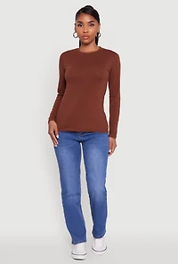 Long Sleeve Basic Crew Neck T-Shirt